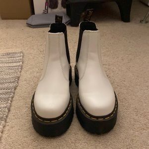 White Platform Doc Marten Chelsea Boots